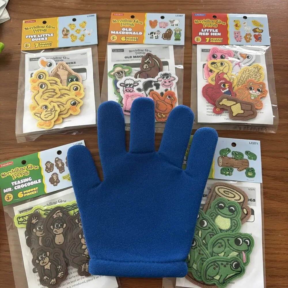 Lakeshore Storytelling Glove 5 Kits Ducks, Frogs, Red Hen, Monkeys, Farm